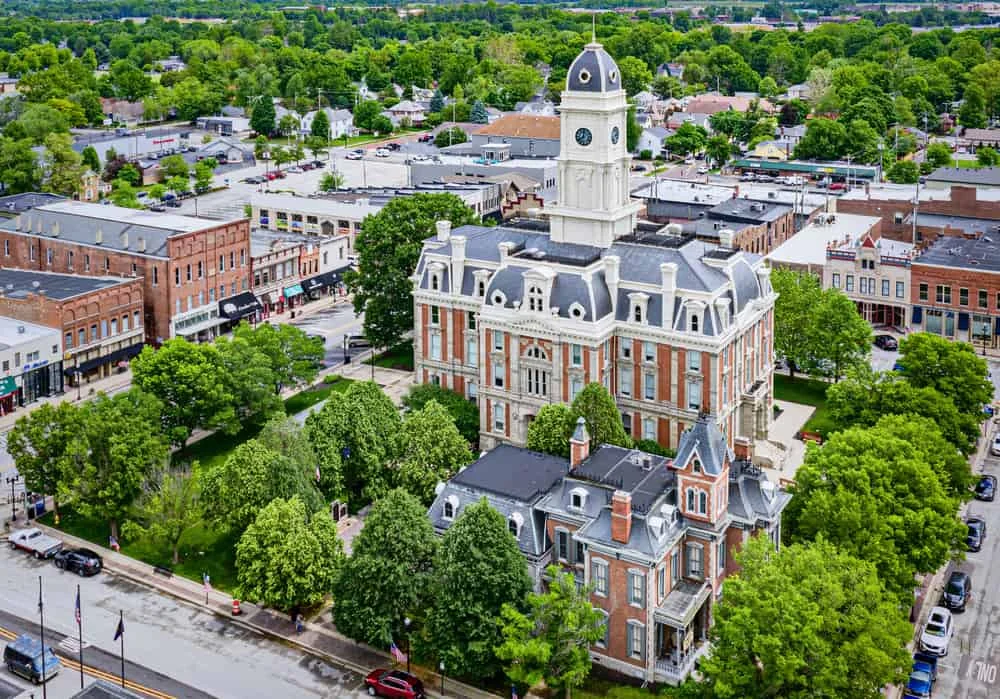Aerial view of Noblesville, IN
